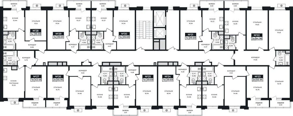 2-комнатная квартира, 55,95 м², 4/8 эт. в ЖК «Нахимов»