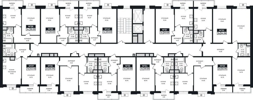 2-комнатная квартира, 55,95 м², 5/8 эт. в ЖК «Нахимов»