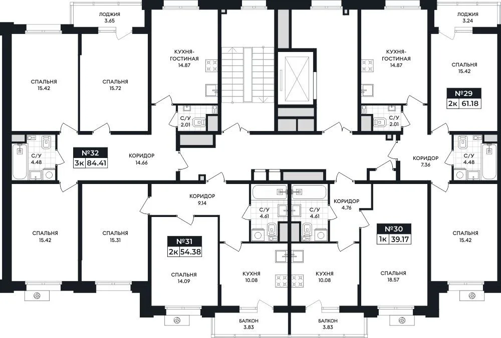 2-комнатная квартира, 54,38 м², 4/8 эт. в ЖК «Нахимов»