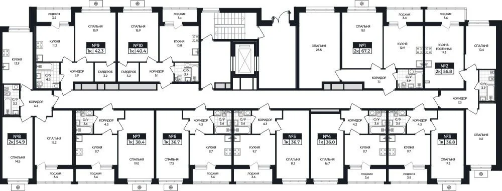 1-комнатная квартира, 36,8 м², 1/9 эт. в ЖК «Горизонт»
