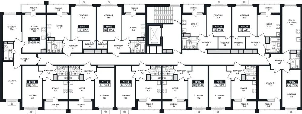 1-комнатная квартира, 35,4 м², 2/9 эт. в ЖК «Горизонт»
