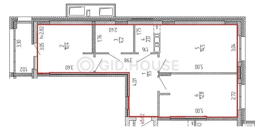 2-комнатная квартира, 58,8 м², 1/9 эт. в ЖК «Дом с часами»