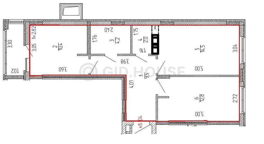 2-комнатная квартира, 58,8 м², 7/9 эт. в ЖК «Дом с часами»