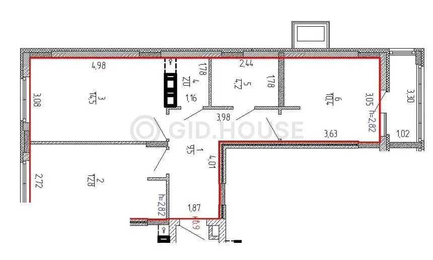 2-комнатная квартира, 58,7 м², 2/9 эт. в ЖК «Дом с часами»