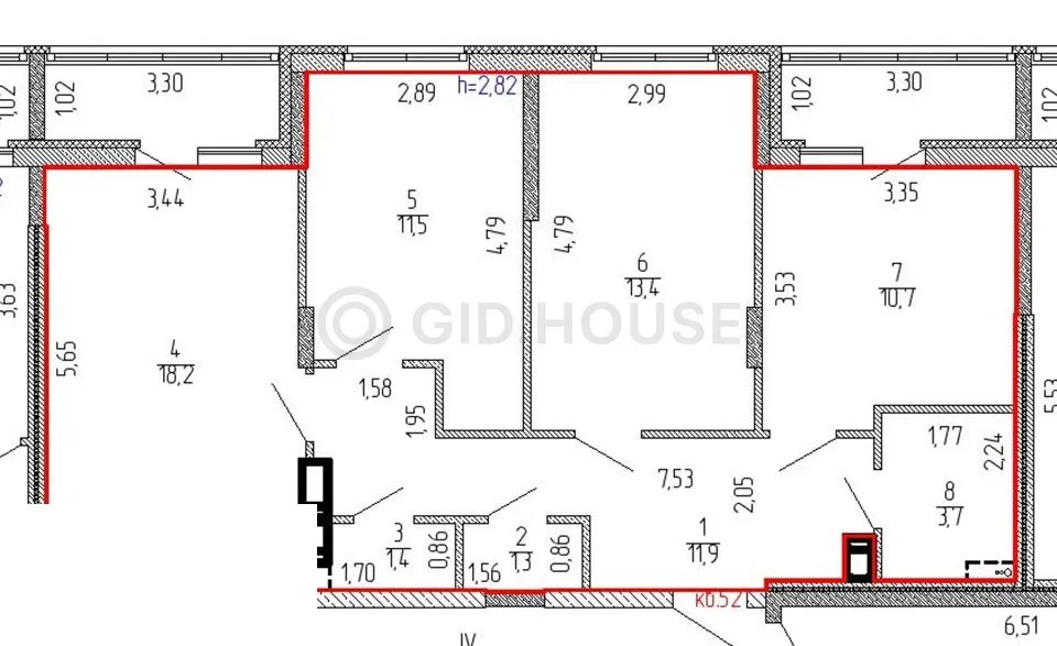3-комнатная квартира, 81,22 м², 8/9 эт. в ЖК «Дом с часами»