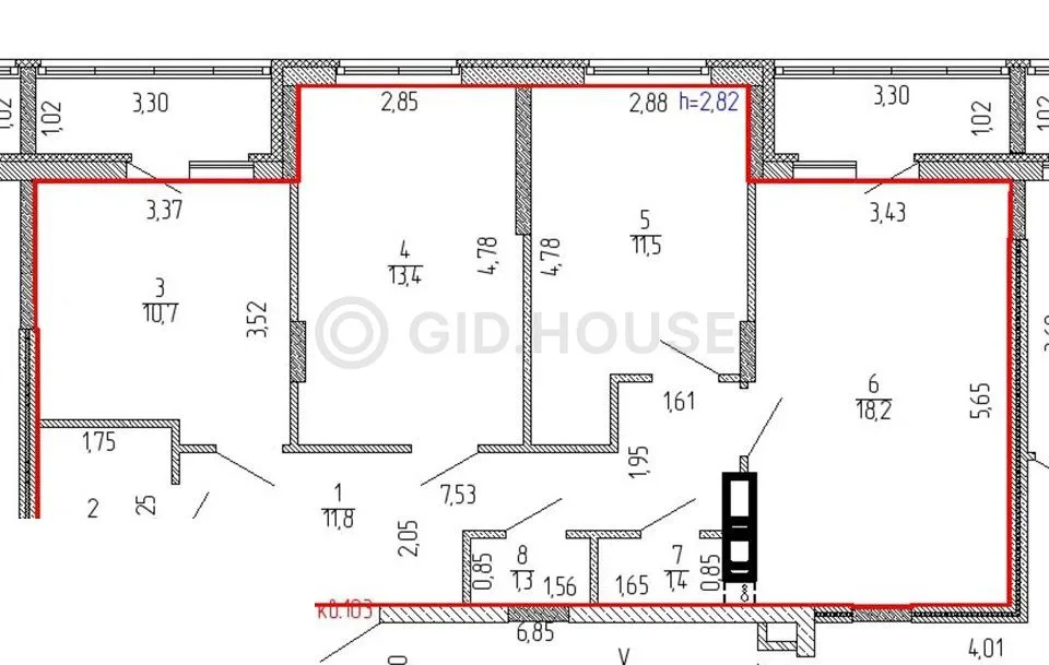 3-комнатная квартира, 81,3 м², 7/9 эт. в ЖК «Дом с часами»